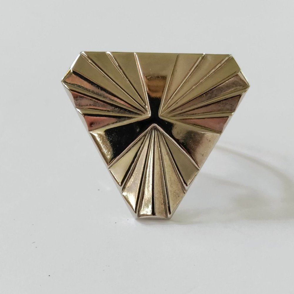 2/$20 Vtg Jeri-lou Silver Tone Triangle Scarf Dress Clip Etched Art Deco MCM